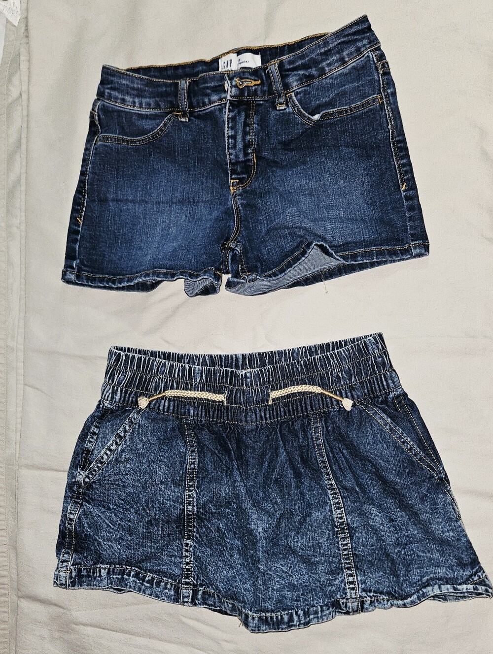 Girls Size 12 GAP Denim Shorts & Jessica Simpson Denim Skort Set Bundle